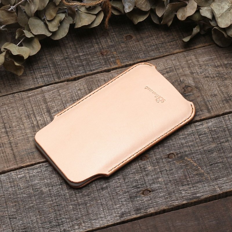 最小の原色ヤクの革手作りのiPhoneケース/ベアメタル - スマホケース - 革 グレー