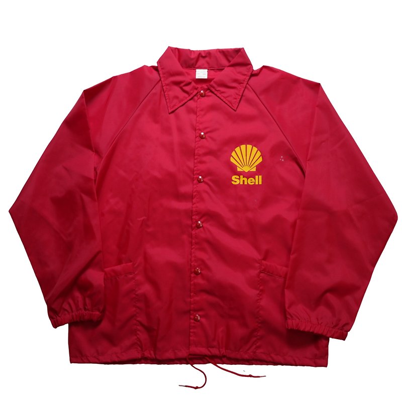 70-80s American-made Shell Shell Oil Company red windproof coach jacket - Men's Coats & Jackets - Nylon Red
