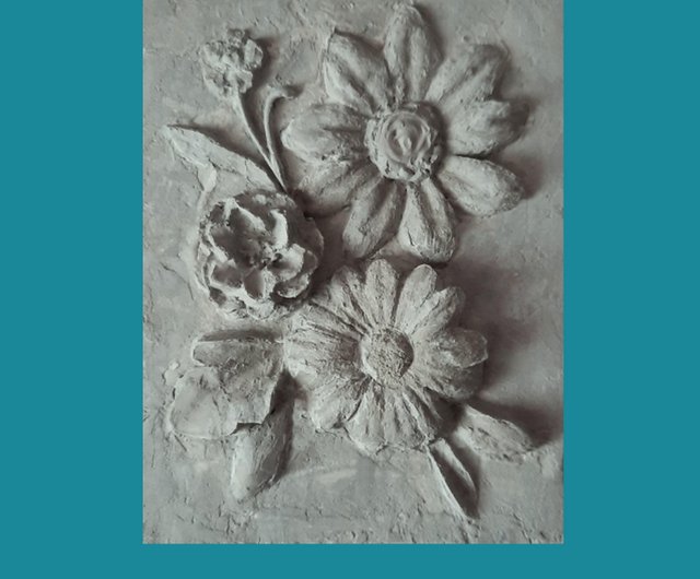しっくい壁アート植物彫刻額縁入りウォールアートレリーフ3D