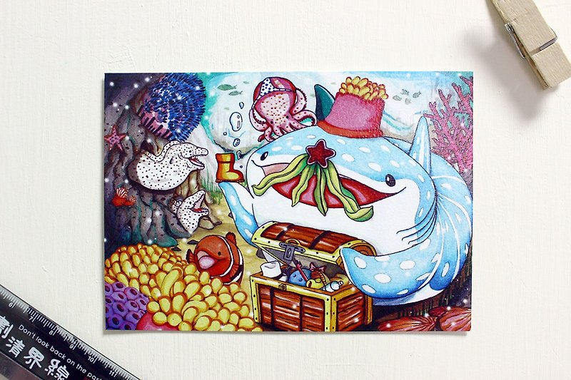 Tofu shark little spot whale shark Postcard story picture-little gift - Cards & Postcards - Paper 