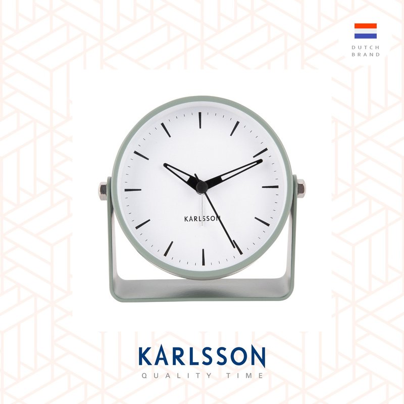荷蘭Karlsson, Alarm clock Clam grayed jade 鬧鐘灰色玉石色 - 時鐘/鬧鐘 - 其他金屬 綠色