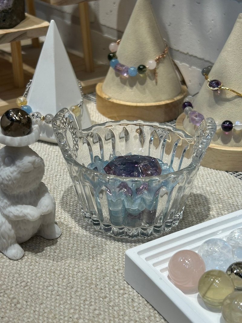 Huaguang-Zangjingge | Mini Flower Basket Degaussed Glass Crystal Cup | Crystal Purification - Items for Display - Crystal 