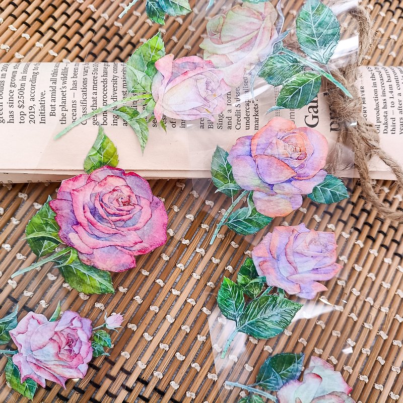 EF026 / 夢玫瑰Dream Rose / 裝飾膠帶 Masking Tape - 紙膠帶 - 塑膠 多色