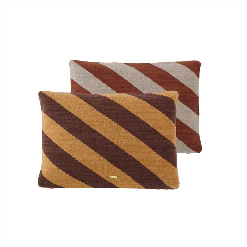 OYOY Classic Striped Pillow / Caramel Rose - Pillows & Cushions - Cotton & Hemp 