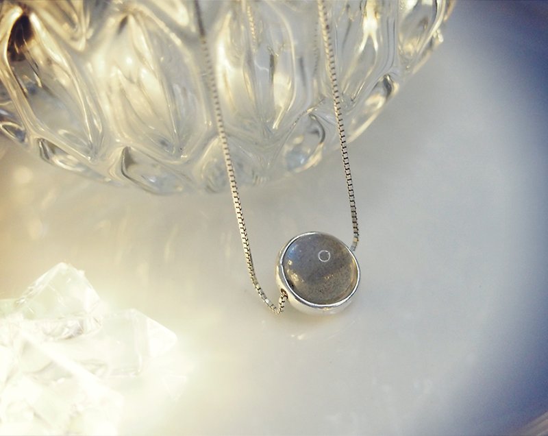 In a blink of an eye l sterling silver crystal necklace l labradorite/strawberry crystal/citrine [gift recommendation] - สร้อยคอ - คริสตัล สีเงิน
