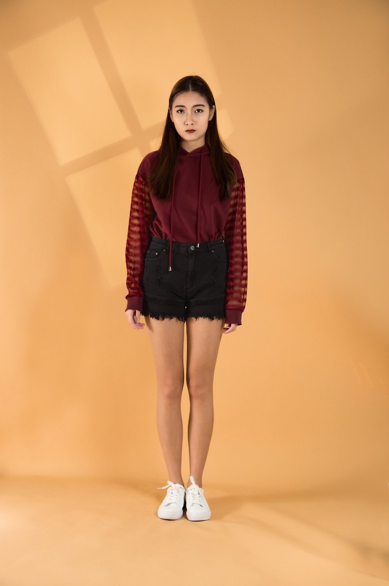 sweater - เสื้อผู้หญิง - ผ้าฝ้าย/ผ้าลินิน สีแดง