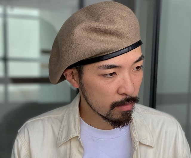 HWDog＆Co.Leather Beret 63レザーパイピングベレー帽（2色