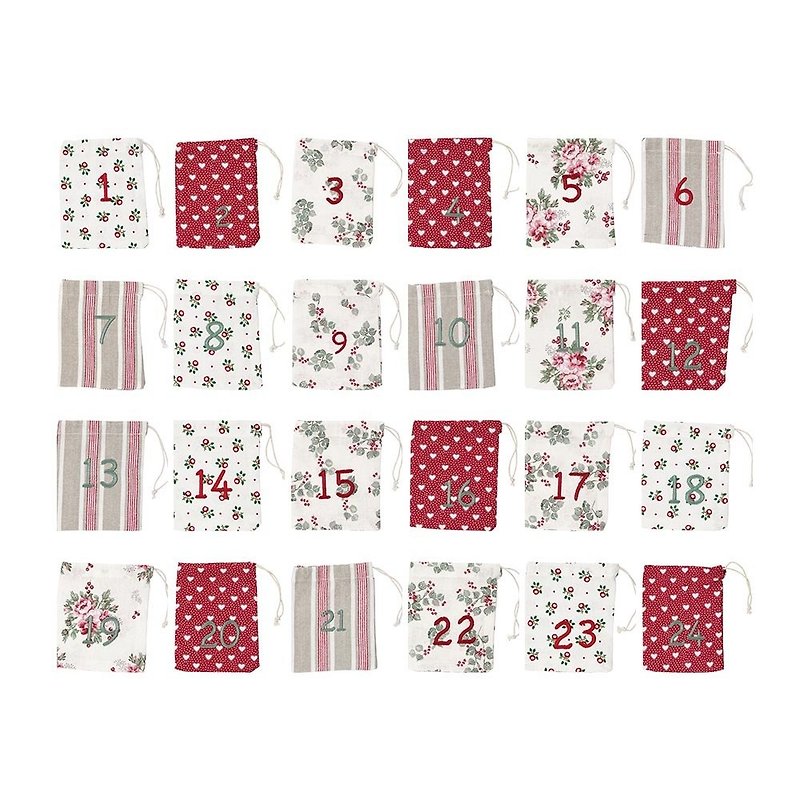 [New Product] GreenGate Charline white Christmas countdown small bunch pockets 25 pieces - Items for Display - Cotton & Hemp Multicolor