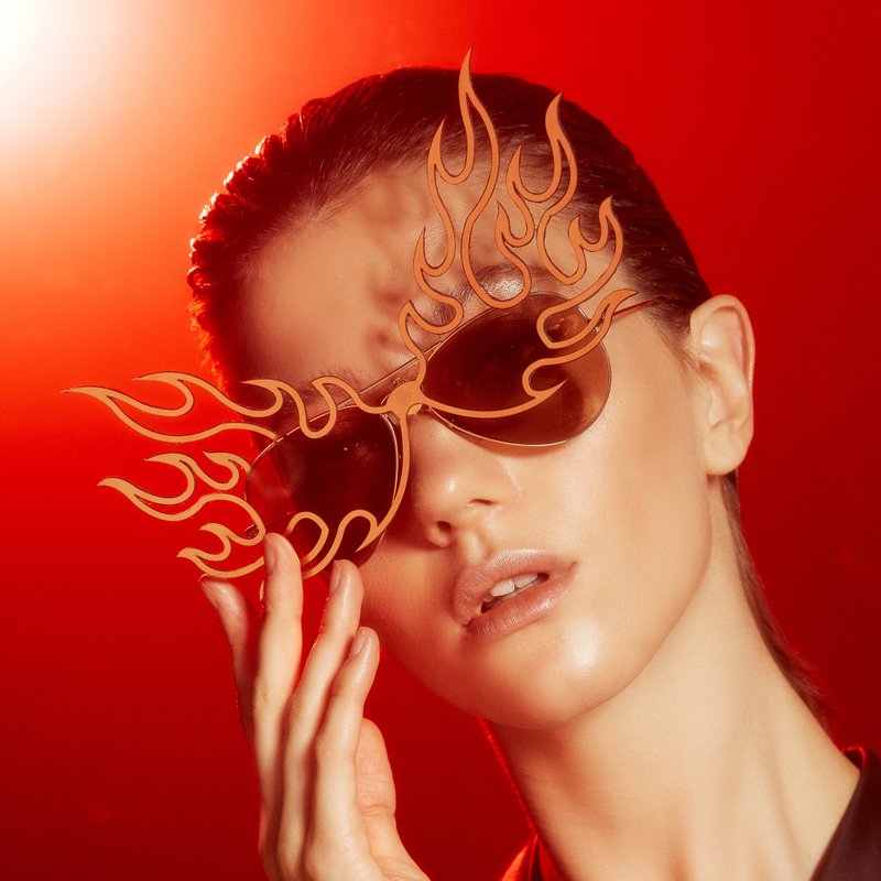SITA / walks through Fire : Eyeglass frame Fire - 眼鏡/鏡框 - 不鏽鋼 金色