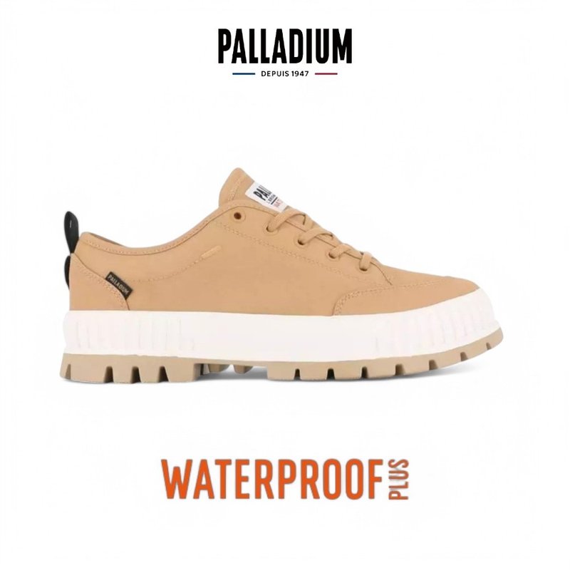 PALLADIUM PALLASHOCK LO WP+厚底巧克力橘標低筒防水鞋 棕 74408 - 雨鞋/防水鞋 - 其他材質 