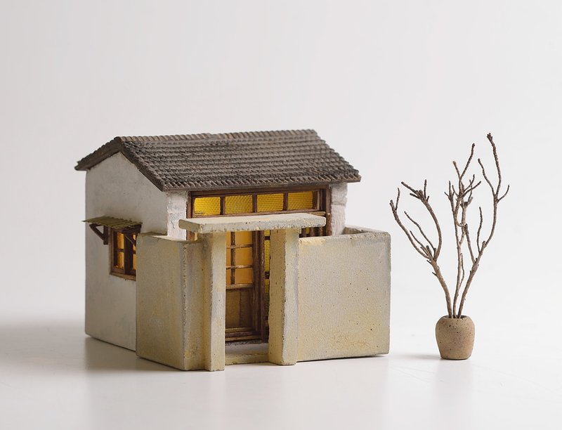 水泥老屋創作-小庭園老屋(訂製) - 擺飾/家飾品 - 水泥 咖啡色