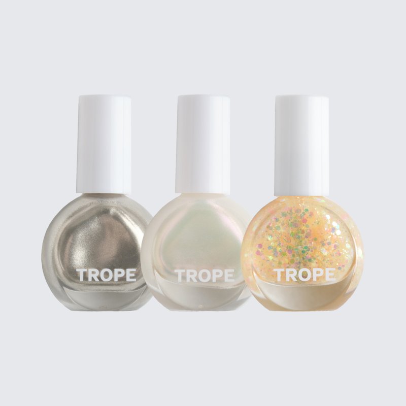 TROPE Shine & Sparkle • 3pc Nail Trio Set - Nail Polish & Acrylic Nails - Pigment Multicolor