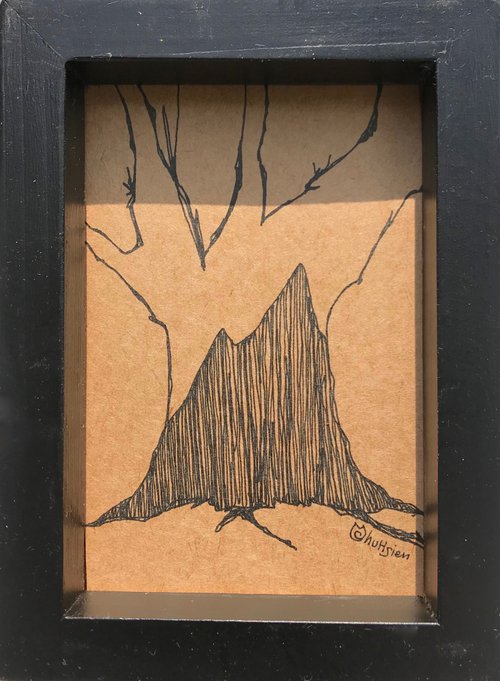 一曙x竹土石山 山樹/ 作品 插畫 裝飾 咖啡廳 畫廊 辦公 大廳 自然系 森林系 簡約