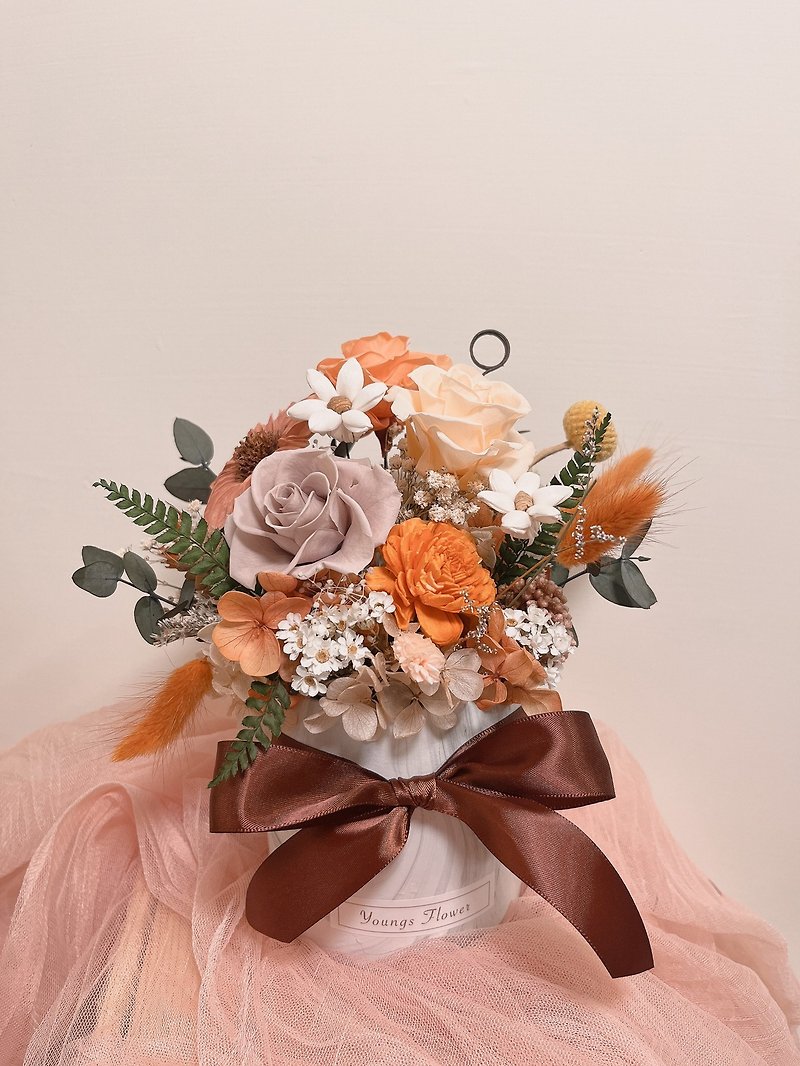 Warm House Ri'an Eternal Potted Flower/Orange/Opening/Housekeeping - Dried Flowers & Bouquets - Plants & Flowers Orange