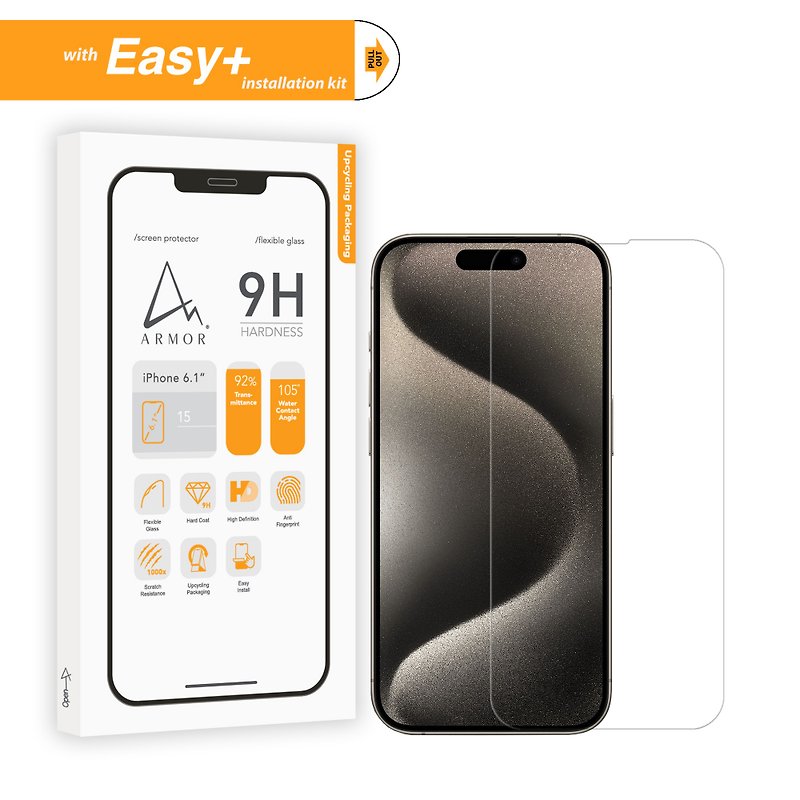 Flexible Glass Screen Protector for iPhone 15 Series, 9H with HD (With Easy+) - Phone Accessories - Other Materials 