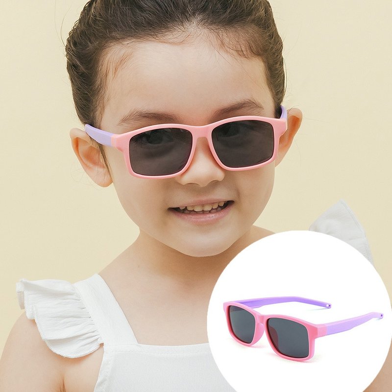 Princess' Dessert│Colorful Strawberry Pink Purple Unisex Lightweight Elastic UV400 Polarized Sunglasses for Children - Baby Accessories - Plastic Pink