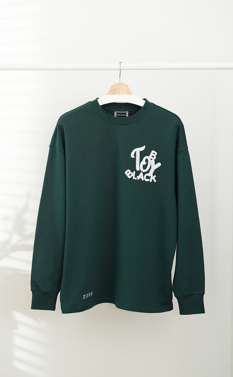 Toby Black LOGO Regular Sweatershirt - เสื้อฮู้ด - ผ้าฝ้าย/ผ้าลินิน สีเขียว