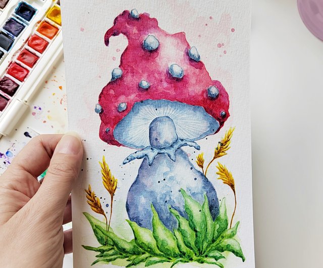 Mini Mushroom Watercolor Painting outlet | Original artwork | Cottagecore Art | Woodland Art | Home and Wall Decor