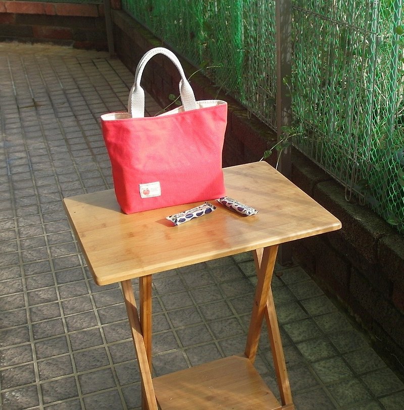 Plum red handbag running around (small, S-size) - กระเป๋าเครื่องสำอาง - ผ้าฝ้าย/ผ้าลินิน สึชมพู