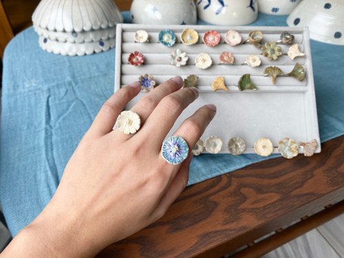 【283】ハンドメイド リング 指輪 チェーンリング ハート リング 14kgf 14kゴールドフィルド