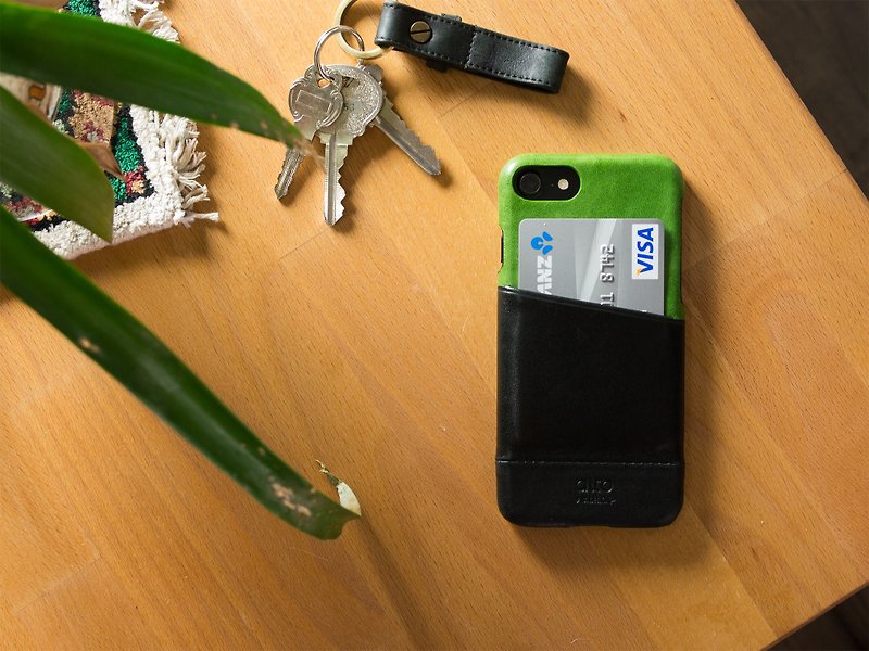 Alto iPhone 8 Leather Case Back Cover 4.7吋 Metro - Lyme Green / Raven Black - เคส/ซองมือถือ - หนังแท้ สีเขียว