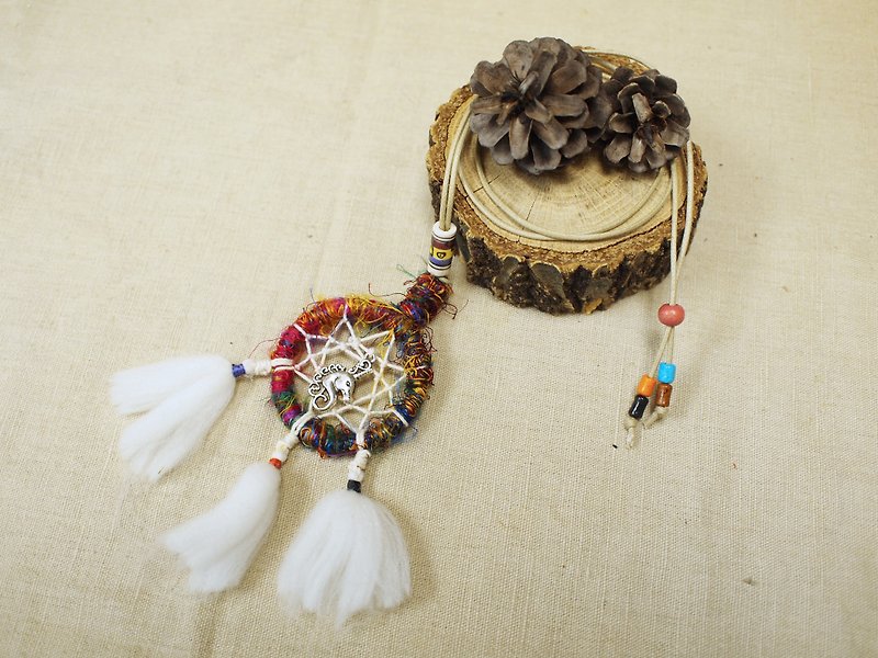 Dreamcatcher Necklace ~ Valentine's Day gift birthday present Christmas gifts Natural wire. Indian. - สร้อยติดคอ - วัสดุอื่นๆ หลากหลายสี