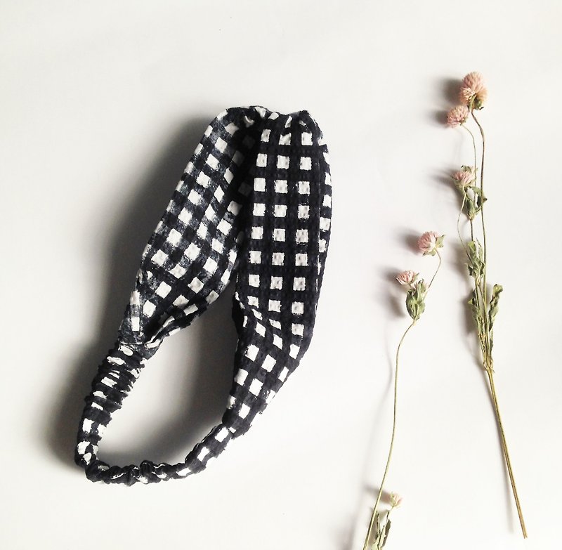 Sesame Bubbles - Double Fighting Limited Japanese Cuisine - Qianchen Double Ring Handmade Elastic Hair Strap - Hair Accessories - Cotton & Hemp Black