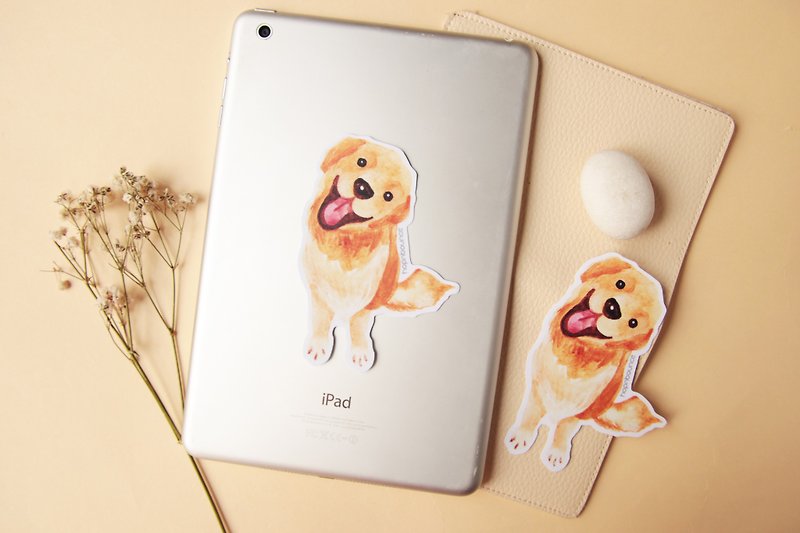 Golden Retriever Dog Luggage Stickers/ Vinyl Sticker/ Planner Window Laptop Cell - Stickers - Other Materials 
