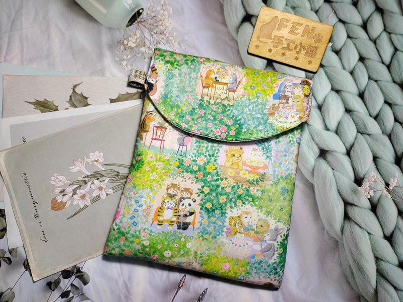 Bag series-Japanese limited edition designer soft cotton animal party style-7.8-inch e-book protective cover- - Tablet & Laptop Cases - Cotton & Hemp 