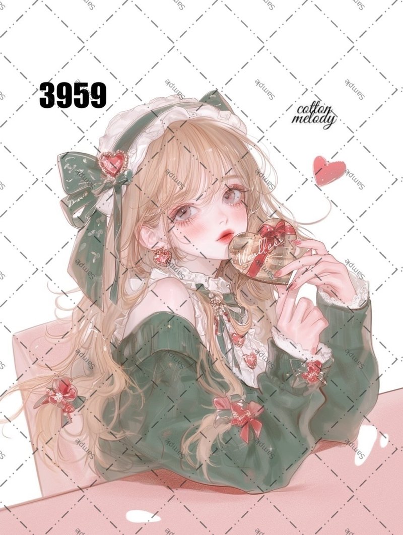 original sticker no.3959 人物ステッカー オリジナルステッカー オリジナル人物ステッカー 装飾ステッカー cotton melody - 貼紙 - 紙 