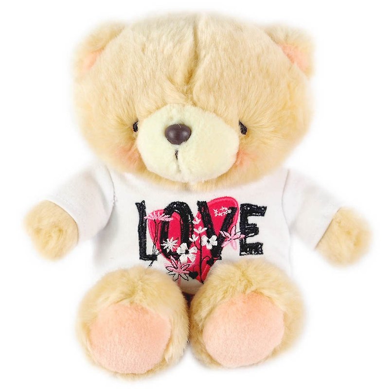 6 inches/love T-shirt fluffy bear【Hallmark-ForeverFriends】 - ตุ๊กตา - วัสดุอื่นๆ สีนำ้ตาล