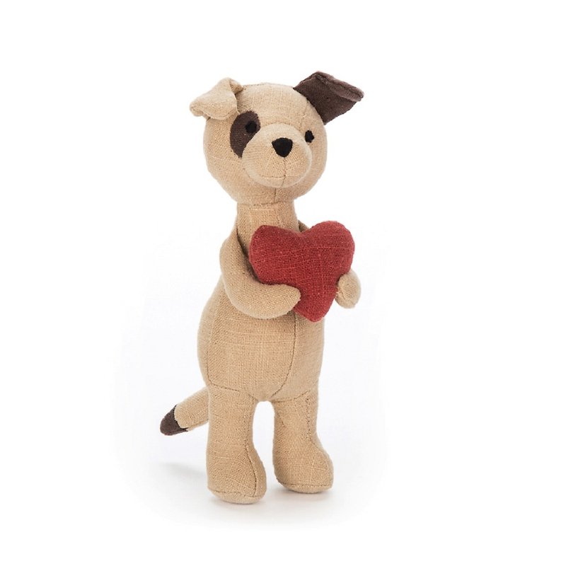 Jellycat Mini Messenger Puppy 16cm - Stuffed Dolls & Figurines - Cotton & Hemp Brown