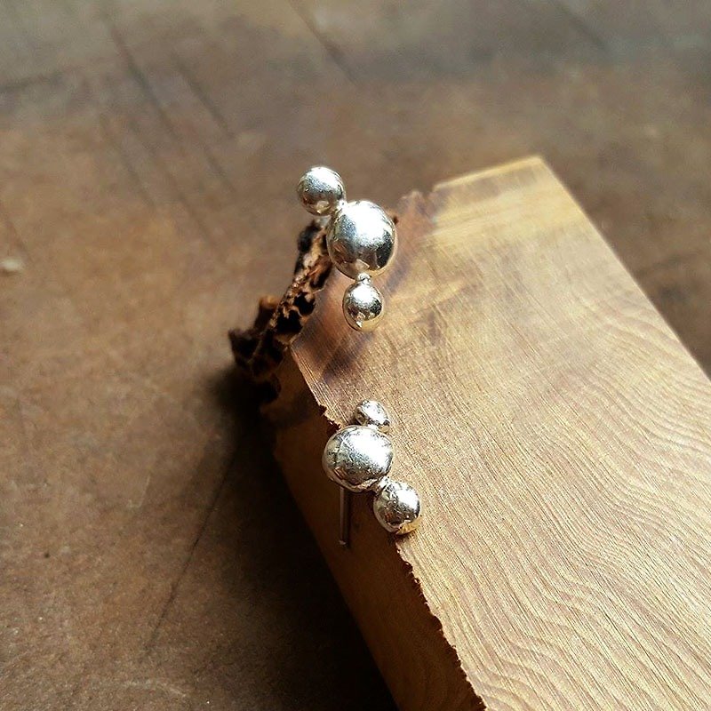 Love Bubble Earrings-Tremella Needle - Earrings & Clip-ons - Other Metals Silver