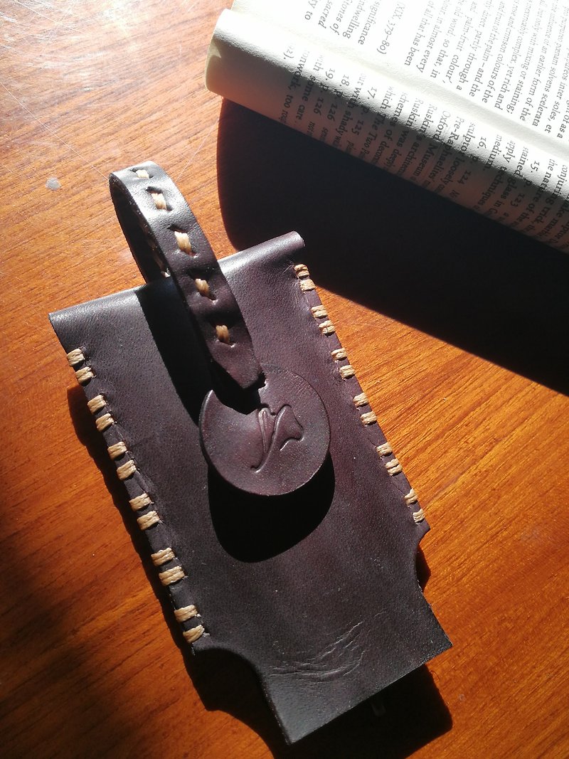 Papacraft  Keycase  #2 Car keycase/ Leather keycase / Handmade keycase/ Leather car key wafer - 鑰匙圈/鎖匙扣 - 真皮 咖啡色