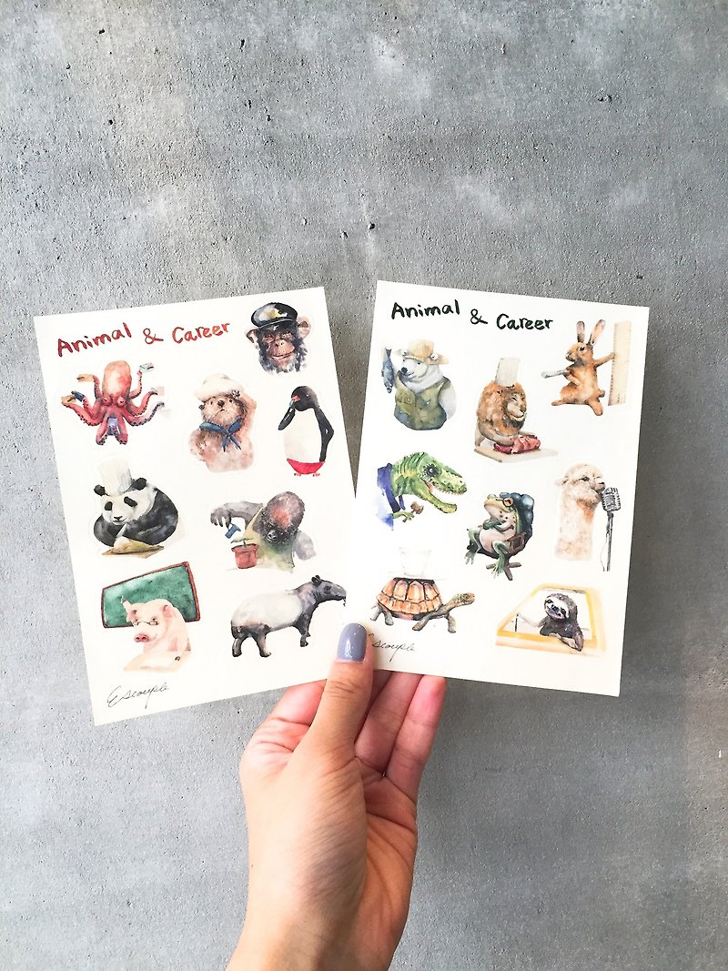 Animal and Career Sticker - Stickers - Paper Multicolor