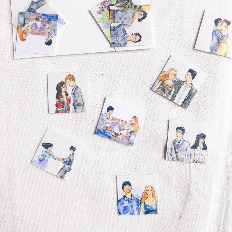 Movie About Love-Sticker Set 9 pieces - สติกเกอร์ - กระดาษ ขาว
