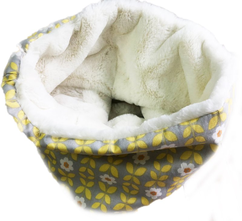 Printed cotton fur multi-purpose neck scarf children's version Yellow Flower - อื่นๆ - ผ้าฝ้าย/ผ้าลินิน 