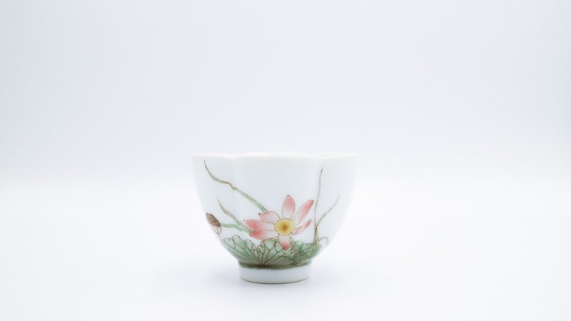 不言美器 釉中彩 六合杯 荷花 - 茶壺/茶杯/茶具 - 瓷 