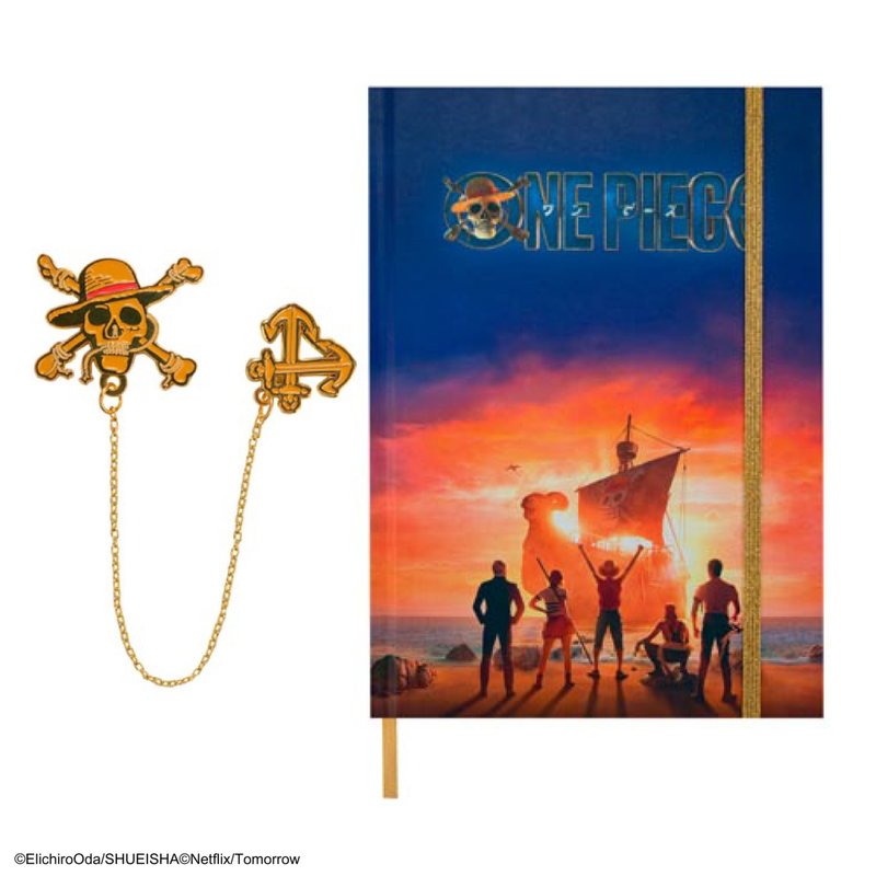 海賊王筆記本 - 日落啟航及書籤鍊 - 路飛 - 筆記本/手帳 - 其他材質 多色