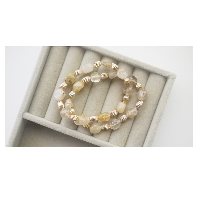 隨形金髮晶手串 | 天然石手珠 - 手鍊/手環 - 其他材質 多色