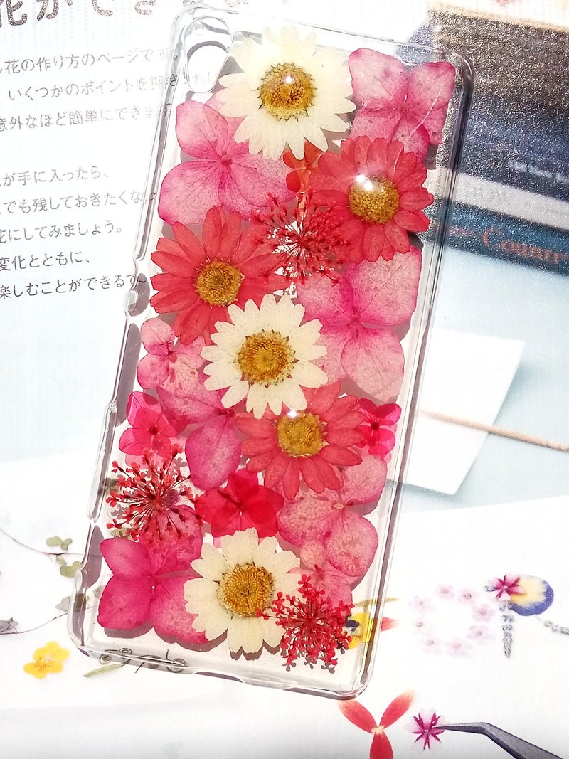 Pressed flowers phone case, , Sony Xperia X, Blooming (on sale) - Phone Cases - Plastic Red