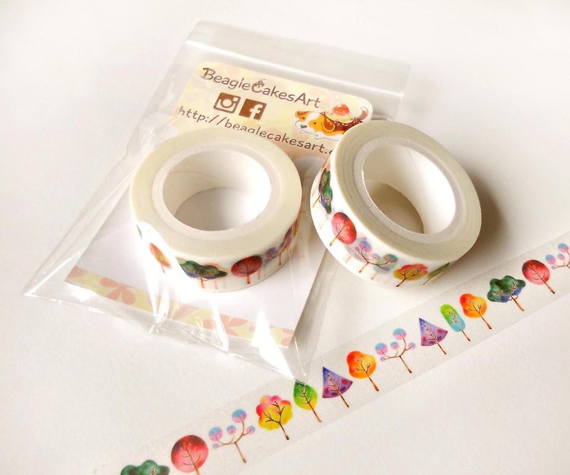 Trees Washi Tape. Planner Decoration. Nature Washi Tape. Cute Washi Tape - Washi Tape - Paper Multicolor