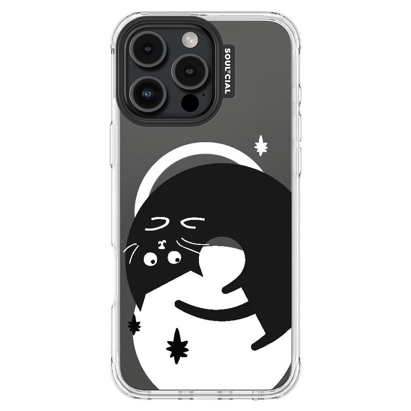 Catitude Yin Yang Cat iPhone 16 mobile phone case MagSafe magnetic protective shell mobile phone case - เคส/ซองมือถือ - วัสดุอื่นๆ 