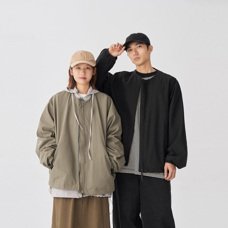 TopBasics 三口袋無領夾克 - 男夾克/外套 - 棉．麻 卡其色