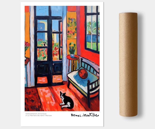 午後の窓と猫 / マティス風のポスターと絵画 - ショップ