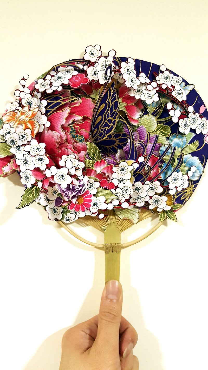 Taiwan Hakka Floral Cloth Three-dimensional Flower Fan JIOU, ABENCO - อื่นๆ - ผ้าฝ้าย/ผ้าลินิน 