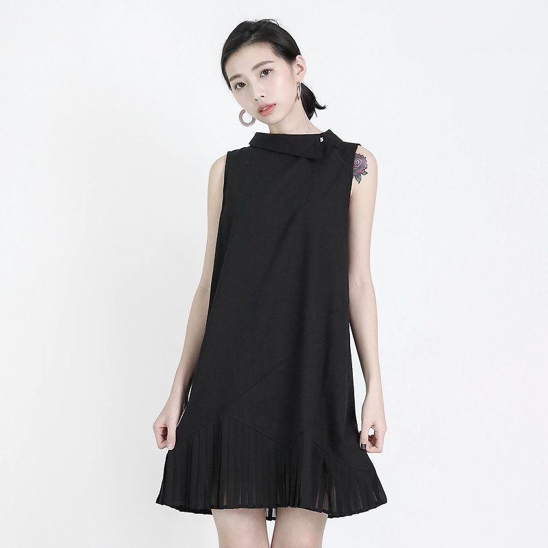 Picnic green hill picnic cotton and linen dress _8SF116_ black - One Piece Dresses - Cotton & Hemp Black