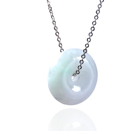 瓔珞珠寶盒 E.L.Jewelry Box 【願‧平安】冰種飄綠翡翠平安扣項鍊 | 天然緬甸玉翡翠A貨 |送禮