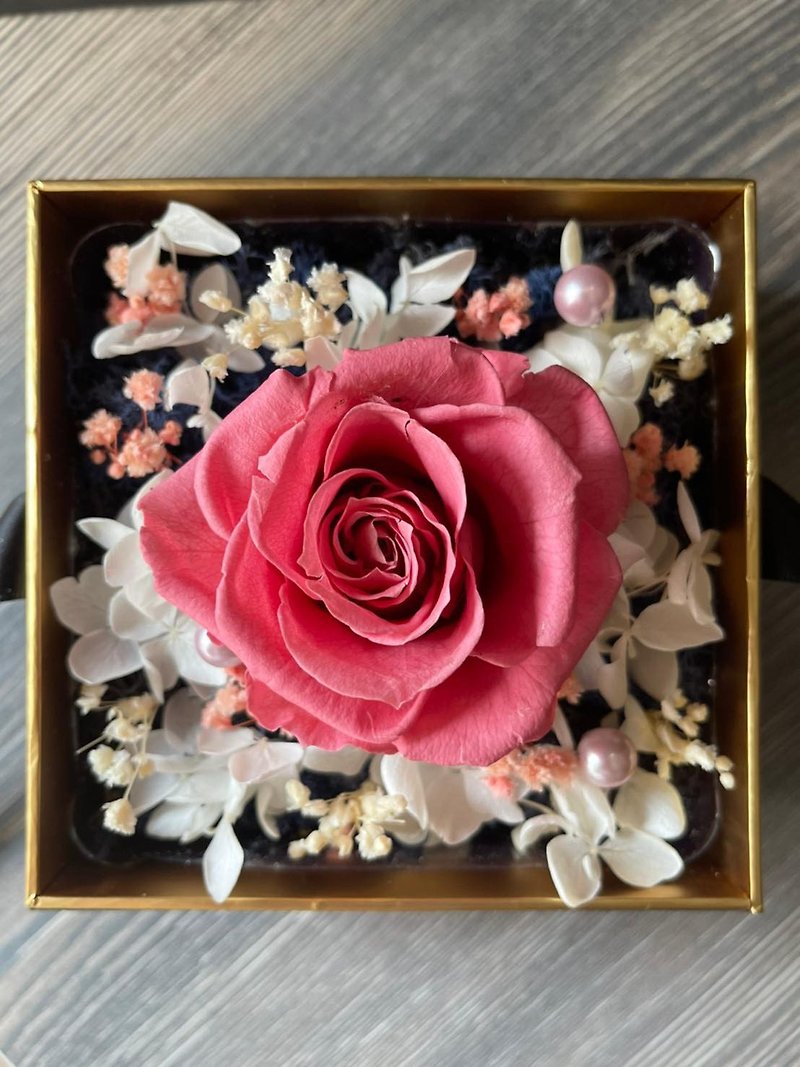 [Cube box flower gift] no withering flower/rose/mother's day/valentine's day/marriage proposal/gift exchange - Dried Flowers & Bouquets - Plants & Flowers 