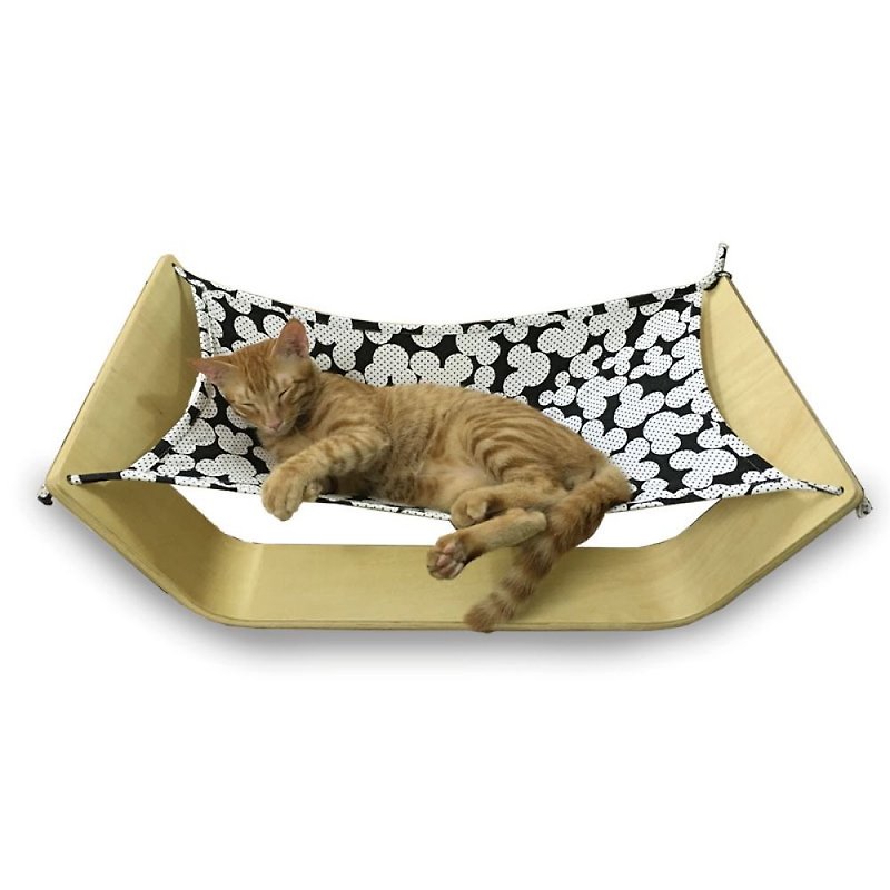Comet Earth Office - Pet Sleeping Hammock - Wood Color (with a piece of sleeping cloth) - Bedding & Cages - Cotton & Hemp Multicolor